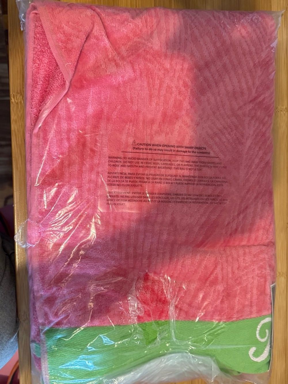 Tommy Bahama Pink and Green Plush Throw Blanket